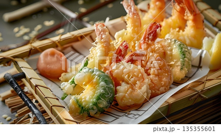 揚げたて天ぷら盛り合わせ 135355601