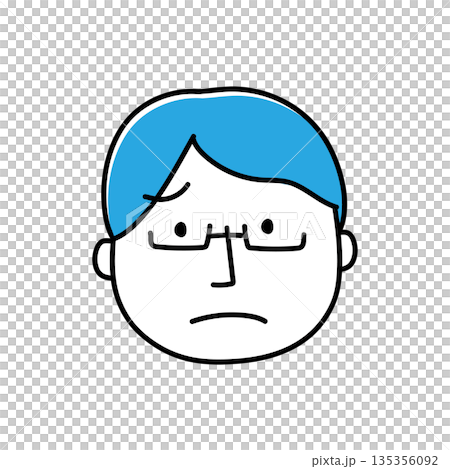 A troubled face of a man wearing glasses A troubled face of a man wearing glasses 135356092
