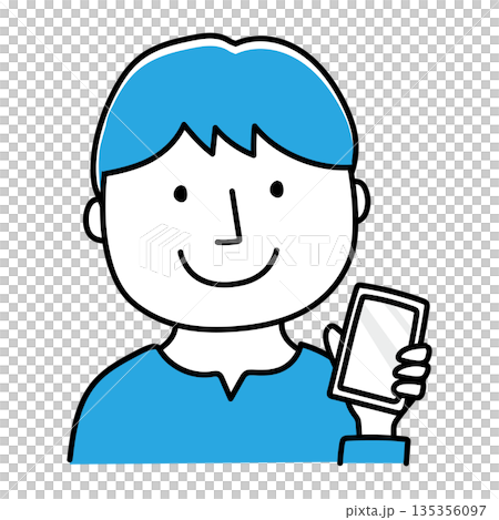 携帯電話をみせる若い男性 135356097