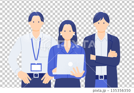 Security management and support system. Vector illustration of an IT team operating and developing systems. Security management and support system. Vector illustration of an IT team operating and developing systems. 135356350