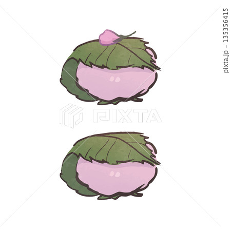 イラスト素材:手描き風桜餅3、さくらもち、和菓子、Japanese sweets, wagashi イラスト素材:手描き風桜餅3、さくらもち、和菓子、Japanese sweets, wagashi 135356415
