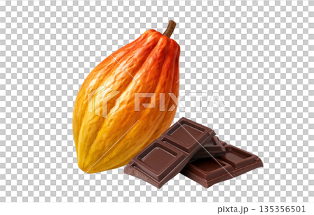 Cacao chocolate illustration realistic Cacao chocolate illustration realistic 135356501