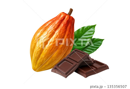 チョコレート カカオ イラスト リアル チョコレート カカオ イラスト リアル 135356507
