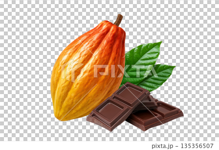 巧克力可可插圖逼真 135356507