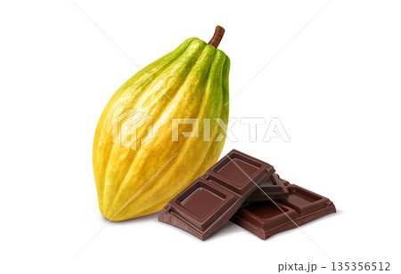チョコレート カカオ イラスト リアル 135356512