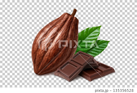 巧克力可可插圖逼真 135356528