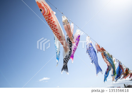 青空を泳ぐ鯉のぼり 135356618