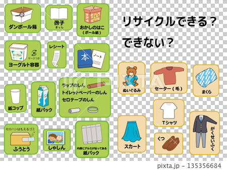 資源或垃圾分類測驗清單（平假名） 135356684