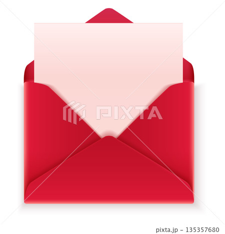Red envelopes with 3D cartoon style hearts. Red envelopes with 3D cartoon style hearts. 135357680