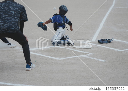 プロ野球選手を夢見て頑張っている野球少年 プロ野球選手を夢見て頑張っている野球少年 135357922