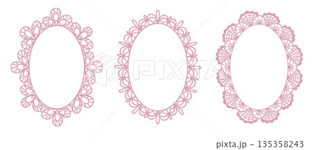 Whimsical Lace Oval Frames 135358243