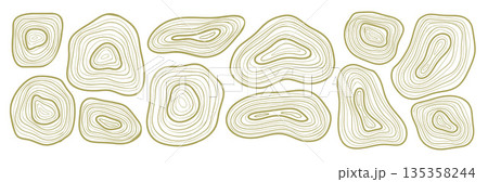Minimal Wood Line Contour Pattern on White Background 135358244