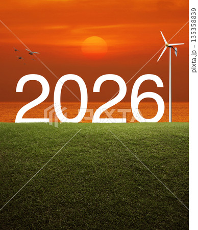 Happy new year 2026 ecological cover concept Happy new year 2026 ecological cover concept 135358839