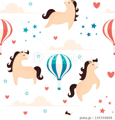 cute pattern with unicorn cute pattern with unicorn 135359809