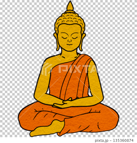 Buddha statue meditate with golden aura Buddha statue meditate with golden aura 135360874