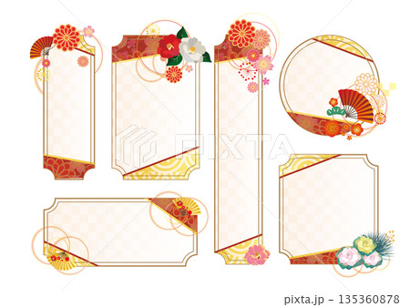 和風装飾フレーム枠セット 135360878