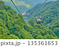 新緑の中を進む谷川岳ロープウェイ 135361653