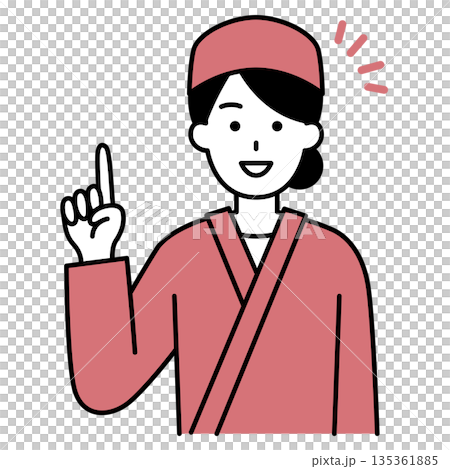 A female waitress at a Japanese restaurant comes up with an idea 135361885