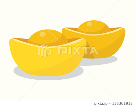 Chinese Gold Ingots / Yuanbao Vector Illustration Chinese Gold Ingots / Yuanbao Vector Illustration 135361919