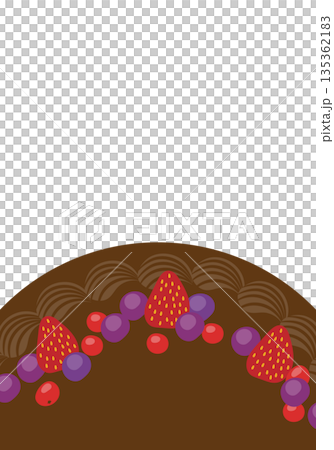 バレンタイン向け チョコレートケーキの背景フレーム イラスト バレンタイン向け チョコレートケーキの背景フレーム イラスト 135362183