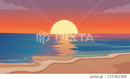 Dramatic Sea Sunset Horizon View Dramatic Sea Sunset Horizon View 135362394