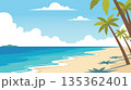 Sunny Tropical Beach with Palms 135362401