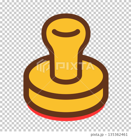 Wooden stamp with handle illustration icon Wooden stamp with handle illustration icon 135362461