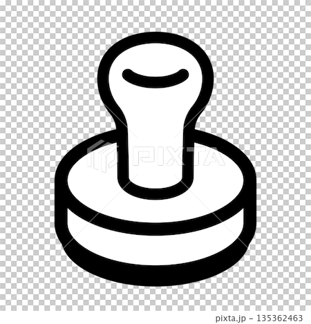 持ち手の付いたスタンプのイラストアイコン。 135362463