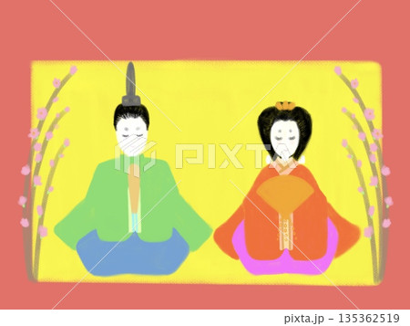 シンプルなお雛様のイラスト シンプルなお雛様のイラスト 135362519