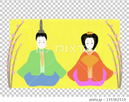 シンプルなお雛様のイラスト シンプルなお雛様のイラスト 135362519