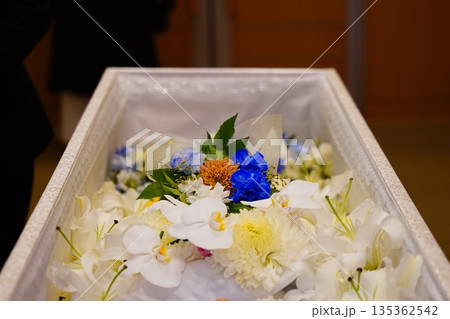 お花でいっぱいの棺 135362542