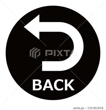 文字付きの戻るボタン 135362658