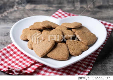 Heart-shaped gingerbread cookies Heart-shaped gingerbread cookies 135362837