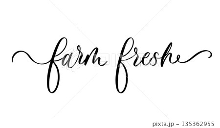 Handwritten Calligraphy Farm Fresh Organic...のイラスト素材 [135362955] - PIXTA