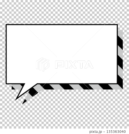 シンプルな吹き出しのイラスト 横長 四角 シンプルな吹き出しのイラスト 横長 四角 135363040