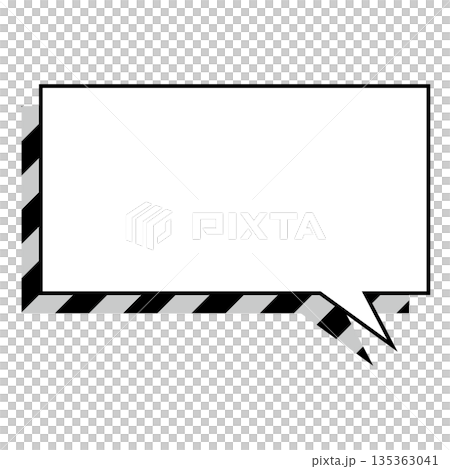 シンプルな吹き出しのイラスト 横長 四角 シンプルな吹き出しのイラスト 横長 四角 135363041