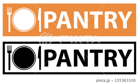 Pantry signage icon. Pantry sign. Pantry area symbol. flat style. 135363330
