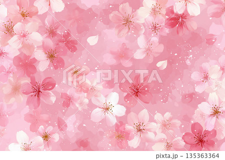 ピンクの桜の花のパターン 135363364