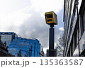 Speed camera monitoring city traffic and enforcing road safety 135363587