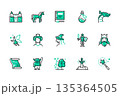 Fantasy - set of line design style icons 135364505