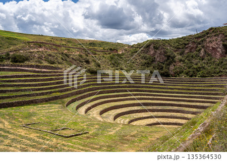 Inca agricultural terraces at Moray in the Sacred Valley, Peru Inca agricultural terraces at Moray in the Sacred Valley, Peru 135364530