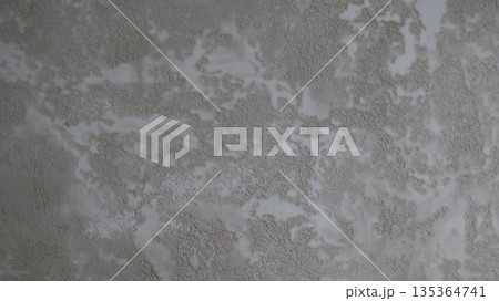 Gray primed wall with abstract decorative plaster pattern as textured monochrome background full frame, simple empty textured blank in monochrome gray with spotted abstraction Gray primed wall with abstract decorative plaster pattern as textured monochrome background full frame, simple empty textured blank in monochrome gray with spotted abstraction 135364741