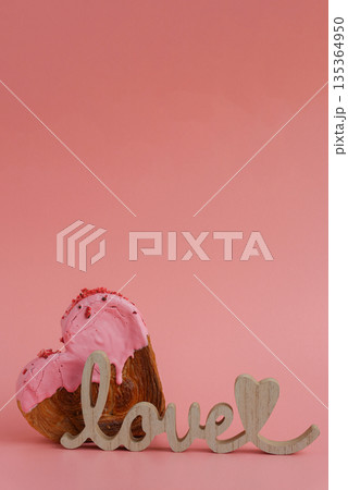 Wooden word LOVE decor Valentine's Day Birthday proposal holiday present gift idea Delightful and vibrant heartshaped pastry croissant treat, beautifully topped with colorful frosting galore. Copy Wooden word LOVE decor Valentine's Day Birthday proposal holiday present gift idea Delightful and vibrant heartshaped pastry croissant treat, beautifully topped with colorful frosting galore. Copy 135364950