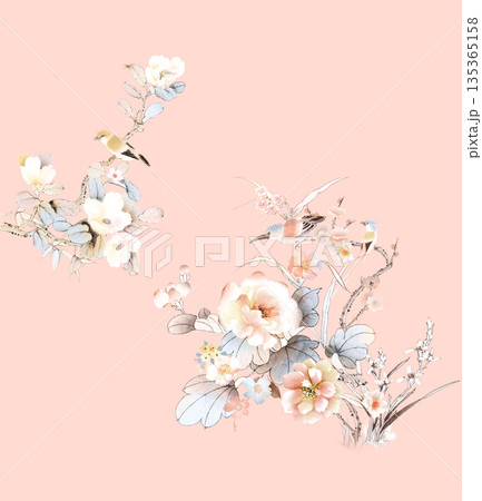 Collection Of Diverse Soft Colored Floral And Decorative Pattern Designs 135365158
