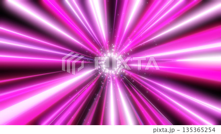 Radiant pink and white light rays bursting from a luminous center, creating an abstract cosmic explosion, isolated on white background Radiant pink and white light rays bursting from a luminous center, creating an abstract cosmic explosion, isolated on white background 135365254