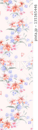 Diverse Delicate Floral And Decorative Pattern Designs In Soft Tones 135365446