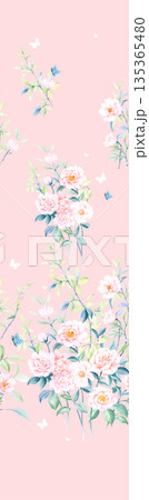 Diverse Delicate Floral And Decorative Pattern Designs In Soft Tones 135365480