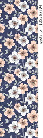 Diverse Delicate Floral And Decorative Pattern Designs In Soft Tones 135365794