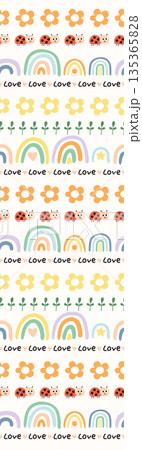 Diverse Delicate Floral And Decorative Pattern Designs In Soft Tones 135365828