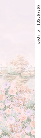 Diverse Delicate Floral And Decorative Pattern Designs In Soft Tones 135365865